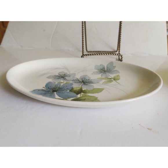 Vintage Oval Serving Platter Sapphire by Crown Lynn New Zealand 9 1/4" x 6 1/4" - Picture 4 of 8